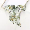 Summer Long Skinny Silk Hair Ribbon Scarf Foulard Sac Woman Fruit Designer Bandana Head Scarves for Women Neckerchief