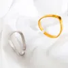 Bague en argent et or pour femmes, bagues de mariage tendance en acier inoxydable, bijoux à grande bande