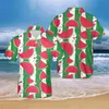 Chemises décontractées pour hommes hommes Aloha Beach Tropical Pineapple Plumeria Modèle Green Bouton-Down Hawaiian Shirt for Boys Vacation Clothes's Eldd