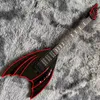 종류의 색상을 가진 맞춤형 빨간색 및 검은 색 줄무늬 불규칙한 일렉트릭 기타