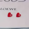 2023 Designer Neue Schmuckmarke Doppel-G-Buchstabe ineinandergreifende Emaille-rote Ohrringe Persönlichkeit G-Familie vielseitige Damenmode herzförmig
