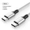 Кабели для быстрой зарядки 1 м, 15 м, 2 м, 3 м Typec, микроплетеный USB-кабель из сплава PD для Samsung s10 s20 s21 note 20 htc lg3696734