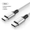 Snabbladdningskablar 1m 15m 2m 3m Typec Micro Flätlegering PD USB -kabel för Samsung S10 S20 S21 Obs 20 HTC LG1536616