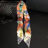New Korean Style Womens Scarf Printed All-Matching Emulation Silk Scarf Arm Bag Handle Small Ribbon Headscarf Wholesale