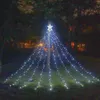 Strips LED Feston Strip Star Wasserfall Licht Hängende Baum Meteor Courtyard Solar Garland Vorhang RGB Lample Lample