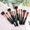 NXY Makeup Brushes Pro 10 Pcs Black Brush Set Premium Soft Hair Beauty Cosmetic Foundation Powder Blending Tool 0406