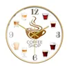 Настенные часы разные виды кофе тихий развертка Quartz Shock Shop Decor Typeeces Cafe Relect Time Print