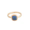 Mini Square Stone Rings Lapis Lazuli Amethists Rose Quartz Stone Fashion Inner Dia 17mm Gold Color Band Jewelry For Women