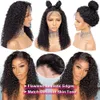 26 "Long Wig Curly Lace Front Front Heuvrages Human ombre Black Synthetic Wigs pour les femmes noires africaines