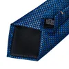 Bow Ties Luxe blauwe zwarte plaid zijde voor mannen Designer Tie accessoire diamant buckle bruiloft nek manchetknopen pochet setbow