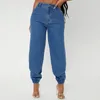 Денимколаб модная сторона ног разделить женские джинсы свободные брюки гарема, дамы, галстук, джинсы уличная одежда, джинсы, джинсовые штаны 220701