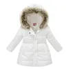 4 6 8 10 Year Old Winter Girls Jacket Keep Warm Autumn Hooded Zipper Christmas Jacket Fur Collar Fashion Outerwear kids Clothing J220718