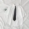 Helilar femmes Jk uniforme cravate chemises accessoires à la mode tout-match étudiant col rond chemise col flèche forme cravate