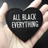 Black Heart Size7 5x7 9cm Patch for Clothing Iron on Embroidered Sew Applique Cute Fabric Badge DIY Apparel Accessories234g