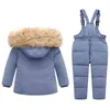 Winterkinderen zetten jasje warme baby snowuit skisuit dikker jongens meisjes jas 2-delige jasbroek kinderen set kleren 1-5 y j220718