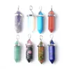 Natural Stone Eloy 24pcs/Lot Bullet Necklace Pendant For Jewelry Making Charm Pendulum Tillbehör Partihandel BN303