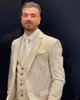 Ternos masculinos Blazers masculinos masculinos de pinstriia Terno sob medida 3 peças Modernas de coletes de blazer de peito único noivo de casamento de moda