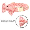 Hundehalsbänder, Leinen, personalisiertes Halsband, Schleife, Gürtel-Set, mittelgroße Flamingo-Samtgröße, individuell angepasstes Haustier IDDog