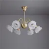 Salon tout en cuivre lampe à suspension française chambre à coucher salle à manger étude fleurs rétro américaines lampes de personnalité créative médiévale WL