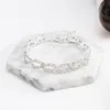 Link łańcuchowy moda owalna bransoletka złota srebrna kolor Bling kryształowe kryształowe bransoletki dla kobiet biżuteria ślubna