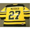 Chen37 남자 #27 Mark Messier Cincinnati Stingers 1978 WHA 레트로 홈 하키 저지 또는 사용자 정의 이름 또는 번호 레트로 저지