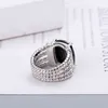 Jewelry Rings Womens Mens Diamond Twisted Cross Ring Fashion Platinum Plated Black Thai Sier Hot Selling