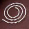 Collier de tennis hip hop 4 mm créé Moisanite Gemstone Unisexe Basic Tennis Chain Collier Fine Jewelry Whole197X