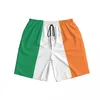 Pantaloncini da uomo Estate Bandiera Irlanda da uomo Pantaloni da spiaggia Surf M-2XL Costumi da bagno in poliestere CorsaUomo317a