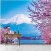 Cherry Blossom Landschap Muur Achtergrond Muurschildering 3D Wallpaper 3D Muurdocumenten voor TV Backdrop3035261h