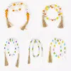 NEW Party Favor Easter Wood Bead Garland with Tassels 5 Patterns Farmhouse Rustic Natural Wooden Beads String Spring Party