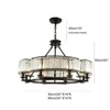 Pendant Lamps Vintage Loft Style Crystal Lighting Fixture Bronze Black Chandelier Lampshade For Living Room E14 Led LampPendant