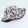 Berets Streetwear Harajuku Hat Reversible Bucket Hats Flower Skull Print Hip Hop Cap Panama Fisherman HatBerets