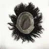 Dentelle avec pu autour du toupet mâle cheveux humains vierges indiens 8 mm vague pièces masculines attachées à la main pour les hommes noirs en Amérique livraison express rapide