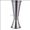 Bar Tools Barware Kitchen Dining Home Garden Stainless Steel Cocktail Shaker Single Double S Drink Mixer Wine Pourers Measurer Cup 30/60M