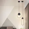 Pendants lampes nordique postmoderne art simple lumières de luxe de chambre à coucher de chambre à coucher strip-lampe hanglamp salle à manger restaurant suspendu