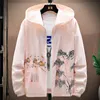 Men's Jackets Summer Hong Kong Style Hooded Color Print Versatile Sunscreen Coat Men's Fashion Jacket Thin Male M-3XL F06Men's