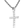 Pendant Necklaces Cross S925 Sterling Silver Necklace Full Of Zircon Iced Out Hip Hop For Mens Jewelry PunkPendant NecklacesPendant