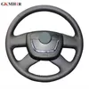 HandEmbroidered Black Synthetic Leather Car Steering Wheel Cover For Skoda Octavia Superb 2012 Fabia Skoda Octavia A5 2012 J220808