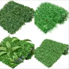 Decorative Flowers & Wreaths 40CM Artificial Plant Wall Lawn Green Planting Background Decoration Image Plastic Fake Grass Flower Fall Decor