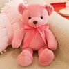 Cartoon Brown Pink Cute Multi-Color Bear Plysch Toy Doll Doll Barnens födelsedagspresent
