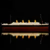 Das Licht der Titanic, großes Kreuzfahrtschiff, Dampfschiff, Bausteine, Ziegelsteine, ferngesteuertes Musikmodell, kompatibel mit 10294, 9090 Stück, Film, Bildungsspielzeug, Kindergeschenke