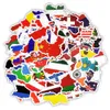 New Waterproof 10/30/50PCS Countries National Flag Map Graffiti Stickers Laptop Skateboard Luggage Guitar Bike Phone Kid Cartoon Sticker Toy Car sticker