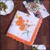 Mouchoir Textiles de maison Jardin Ll Coupe-coton Dames Mode Artisanat Floral Vintage Hanky W Dheoj