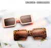 Crianças óculos de sol retrô sol óculos quadro quadrado óculos de olho bebê moda leopardo sólido anti uv verão sunscreen máscaras óculos bb7953