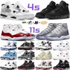 Jumpman 4 Erkekler Basketbol Ayakkabıları ile 11 Erkek Bayan Sneakers 4s Siyah Kedi Beyaz Oreo Üniversitesi Mavi Kızılötesi Kaktüs Jack Soğuk Gri 11s