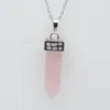 Colliers pendants en argent plaqué naturel Tiger Eye rose Crystal Stone Square Colonne Pendants Femmes Girl Chain Charm Collier Collier ACC300Y