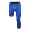 Gym Clothing Summer Men Running Tights 34 Pants Male Basketball Football Soccer Fitness Exercise Sport Cropped One Leg Leggings 201120297