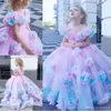 Yeni renkli 2022 çiçek kız elbise balo elbisesi tül küçük kız gelinlik vintage cemaat pageant elbiseler b0606x10