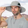 Chapeaux de fête Casquette de pêche solaire pour hommes, casquette d'alpinisme, coupe-vent en plein air/séchage rapide et respirant, casquette de pêcheur à grand bord pliable en étéZC1132