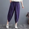 Shimai coton lin lâche pantalon pantalon grande taille jambe droite Unique large pantalon dames été pur 220325